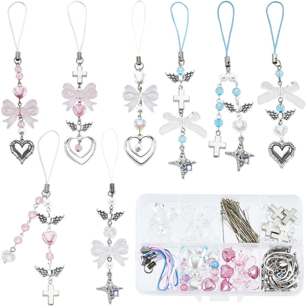 Phone Accessories Beads - 154 pièces bricolage 8 ensembles Kit