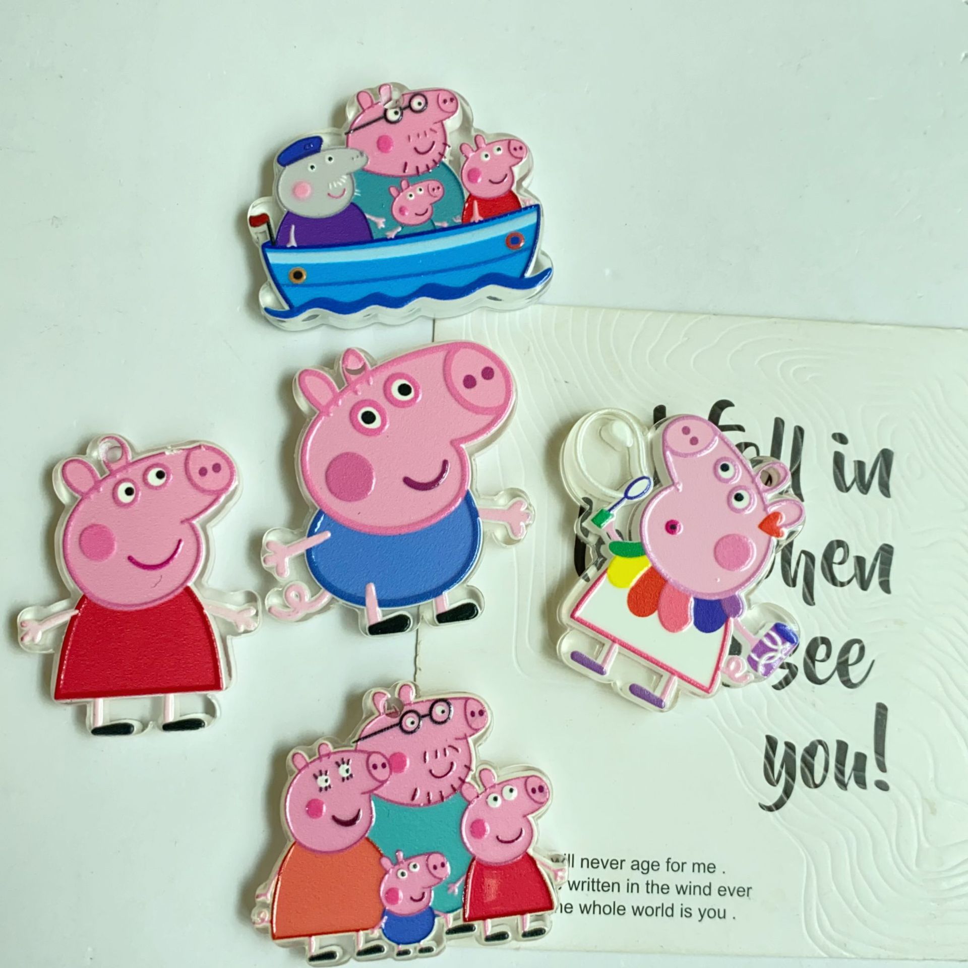 Phone Accessories Diy - Pendentif Peppa Pig en relief brillant