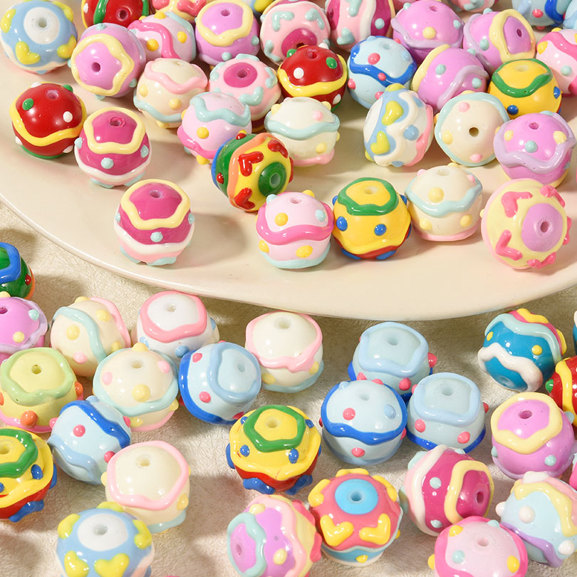 Phone Accessories Beads - Perles rondes en acrylique peintes à