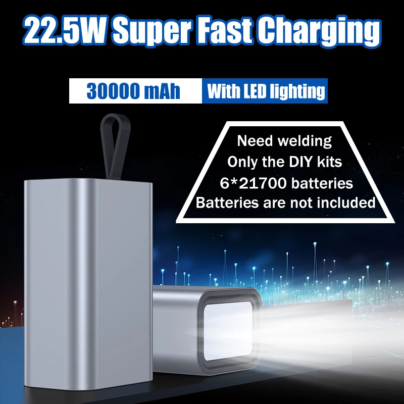 Led Flash Case - Boîtier de batterie externe DIY 6×21700,
