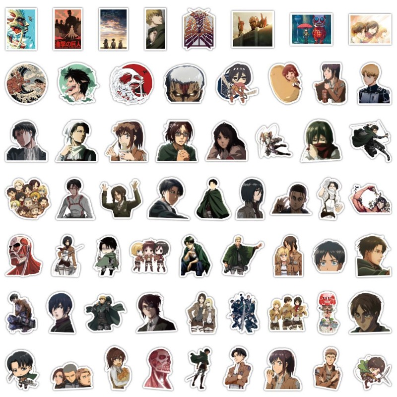 Phone Accessories Diy - 60 autocollants anime Attack on Titan,