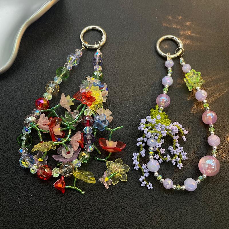 Phone Accessories Beads - Chaîne de téléphone perlée colorée d'été,