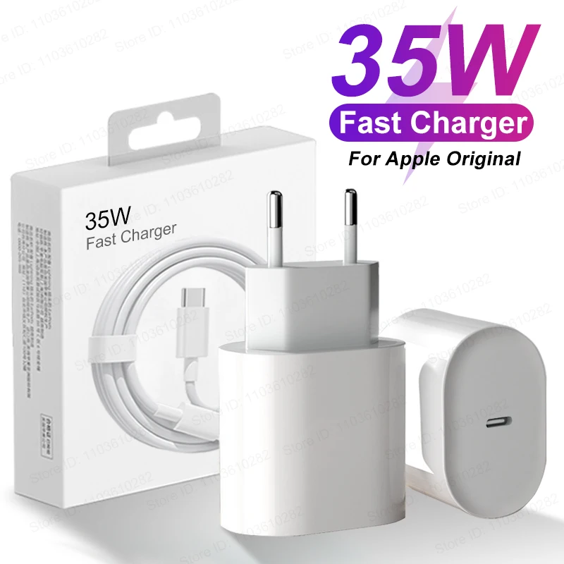Phone Accessories Unique - Chargeur rapide USB-C 35W d'origine Apple