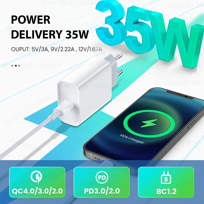 Chargeur rapide USB C PD 35W,  - Phone Accessories Unique avis et prix