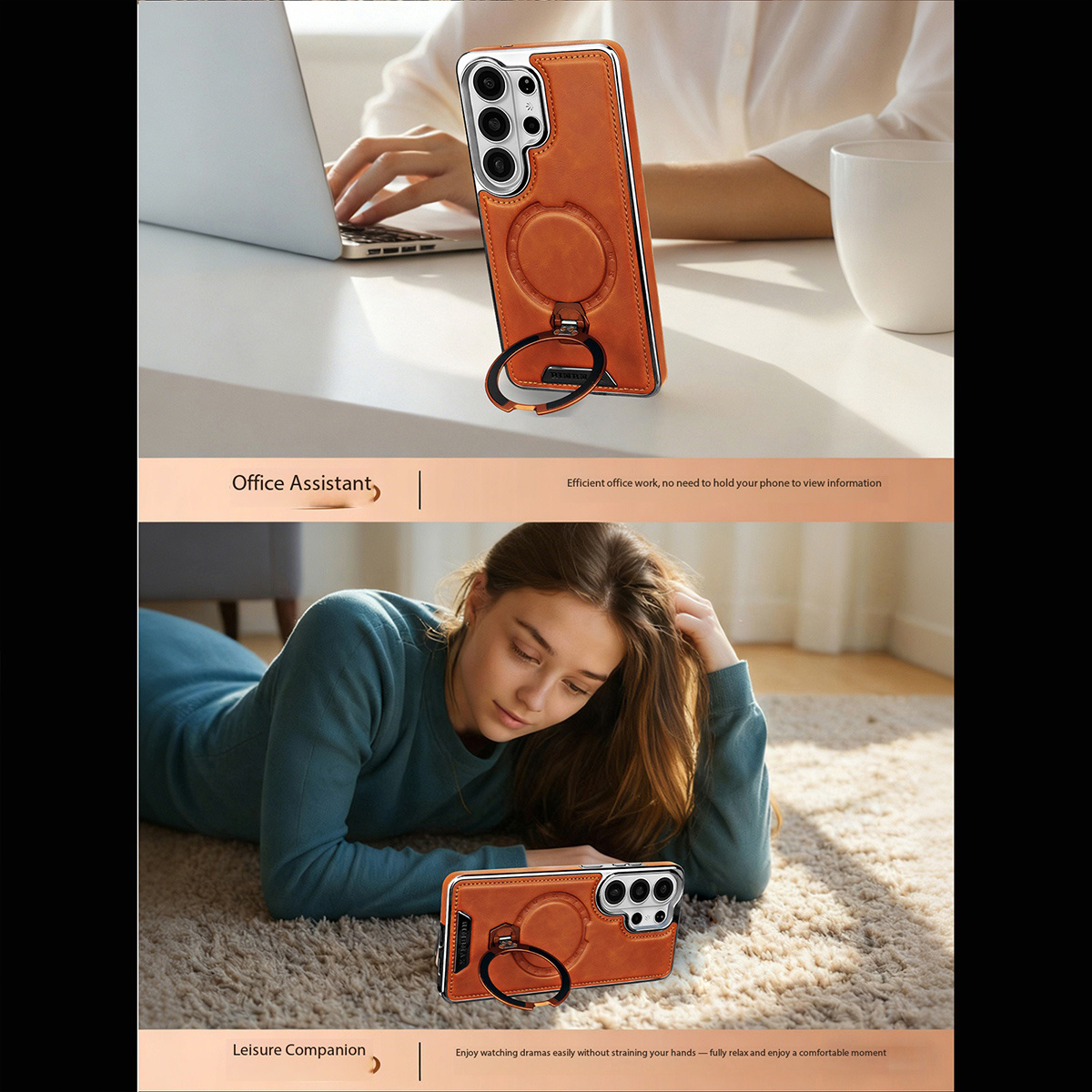 Étui de téléphone en cuir PU p - Phone Accessories Ring Holder avis et prix