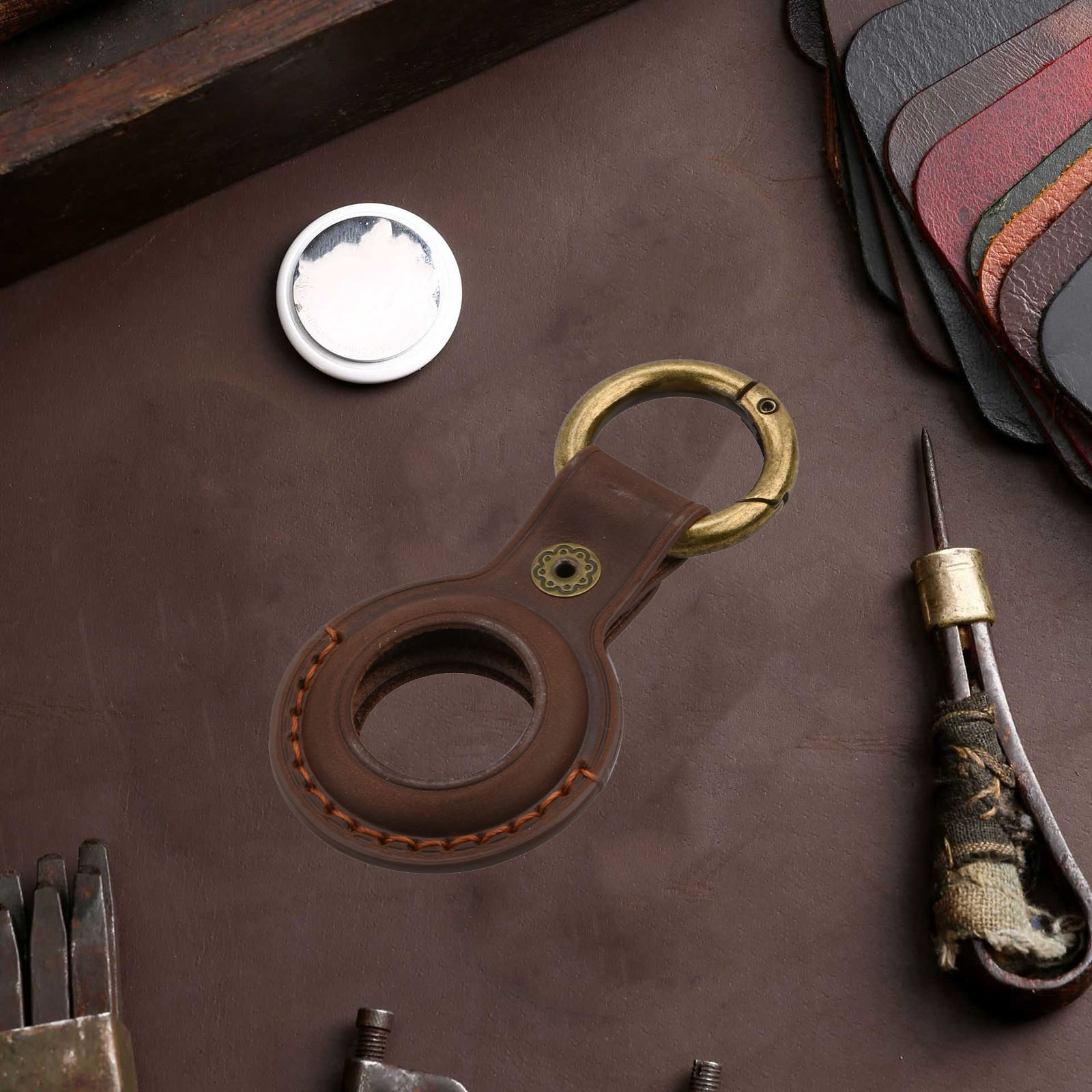 1 Étui en cuir de vachette pou - Airtag Holder Case avis et prix