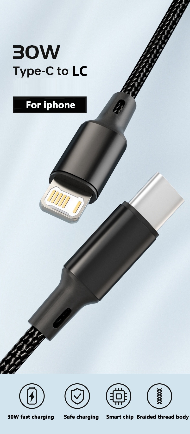 Câble USB PD 30W pour iPhone 1 - Phone Accessories Unique avis et prix