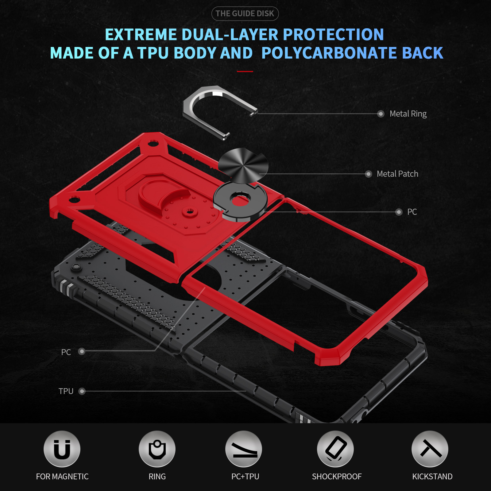 Coque de téléphone antichoc de - Phone Accessories Ring Holder avis et prix