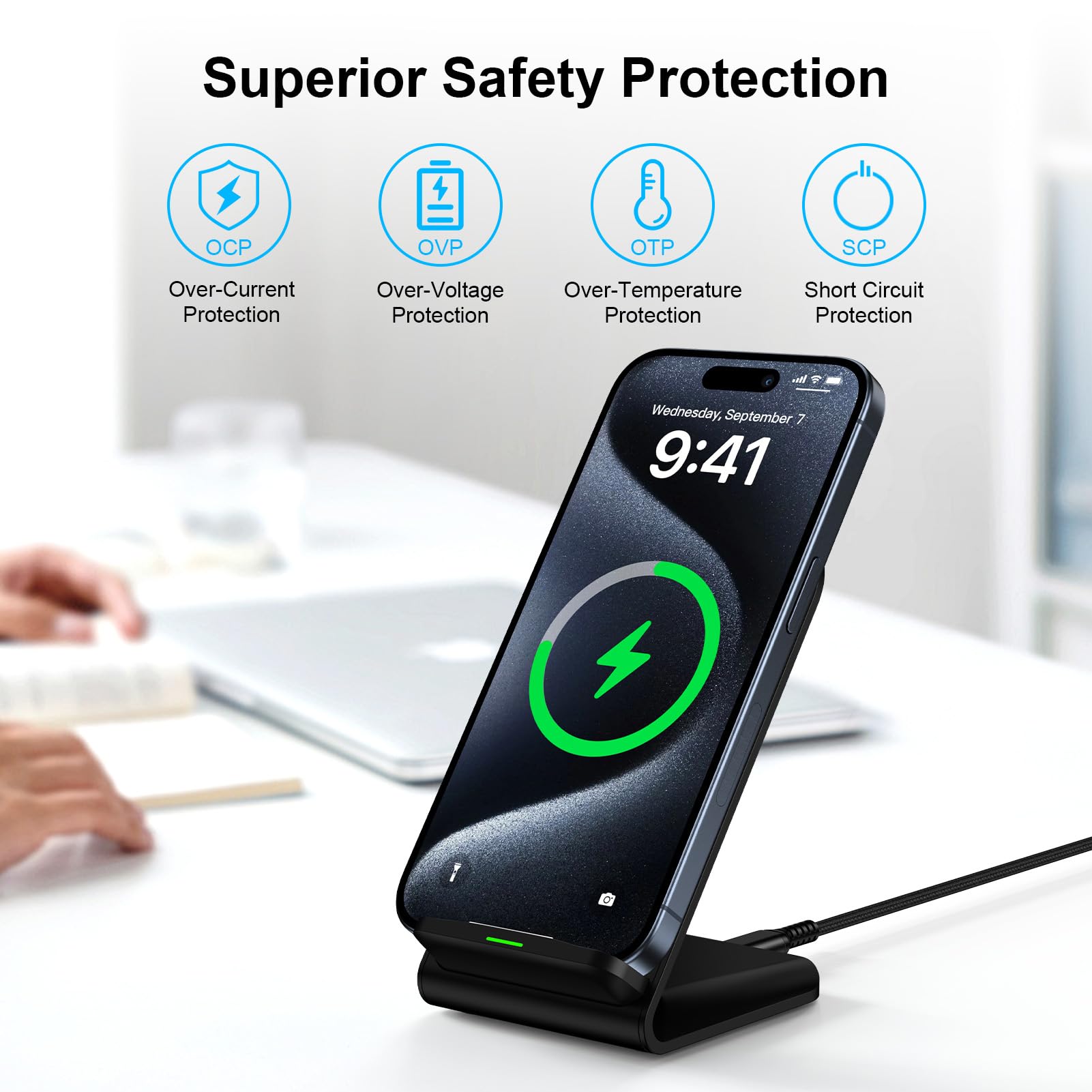 Chargeur sans fil 15W avec sup - Phone Accessories Android avis et prix